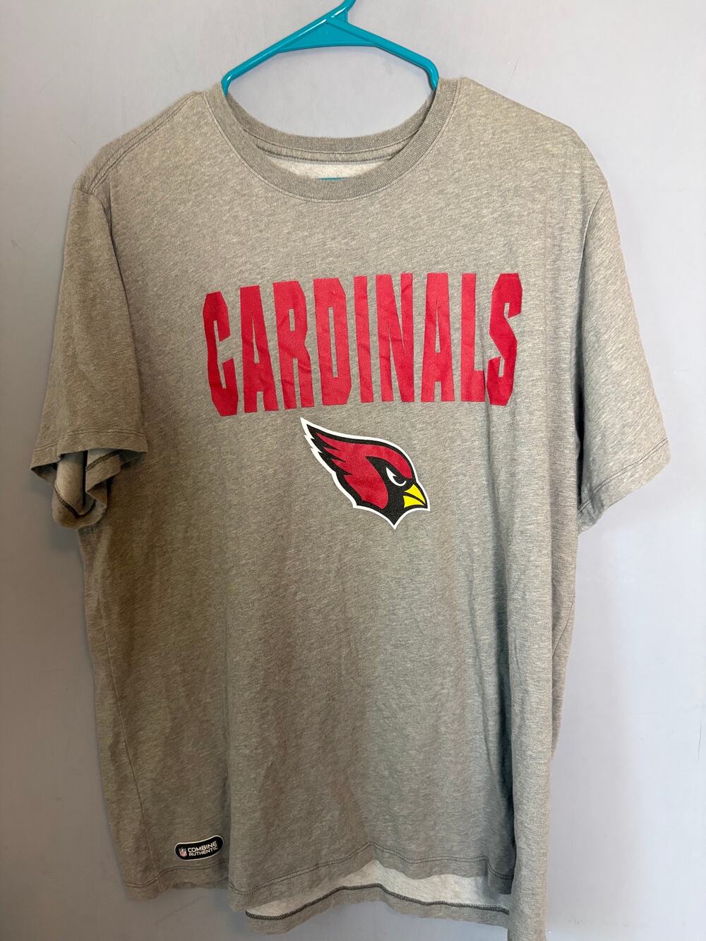 NFL Team Apparel Arizona Cardinals Gray Graphic T Shirt Mens Size XL